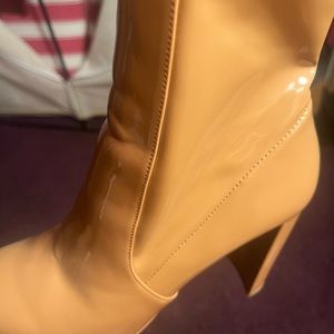 Beautiful tan patent leather stylish boot